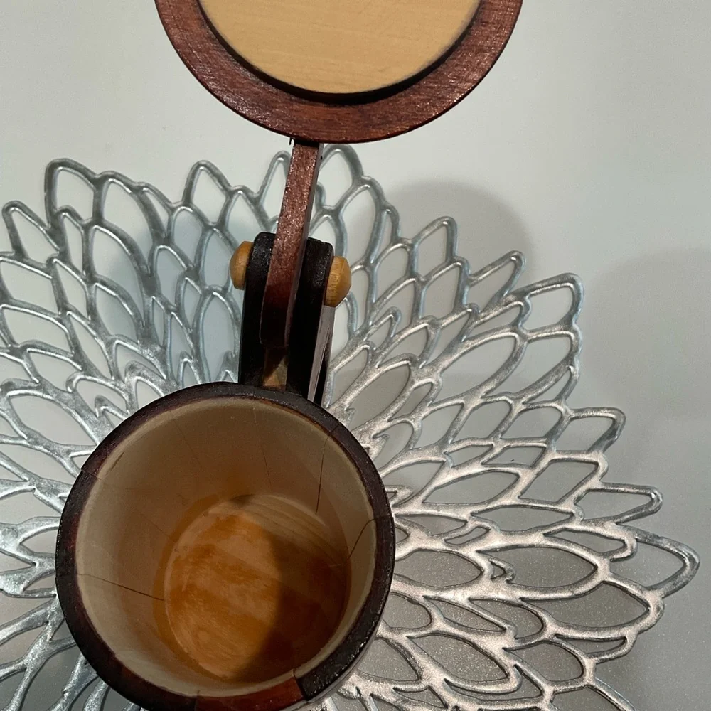 🪴Decorative Wooden Mug, 6.5” x 3.5”